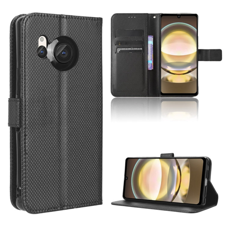 Custodia per telefono in pelle con trama a diamante, For Sharp Aquos R9, For Sharp Aquos Sense8, For Sharp Aquos R8 Pro / Leica Leitz Phone 3, For Sharp Aquos R8