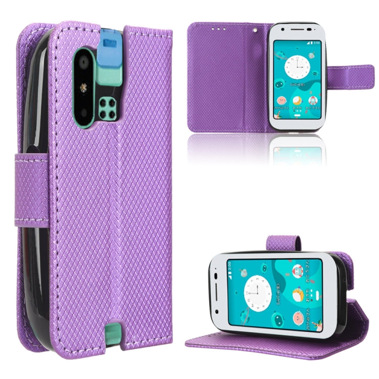 Custodia per telefono in pelle con trama a diamante, For Sharp Mamorino6