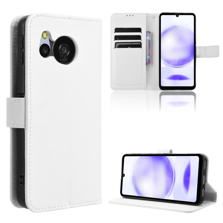 Custodia per telefono in pelle con trama a diamante, For Sharp Aquos R9, For Sharp Aquos Sense8, For Sharp Aquos R8 Pro / Leica Leitz Phone 3, For Sharp Aquos R8