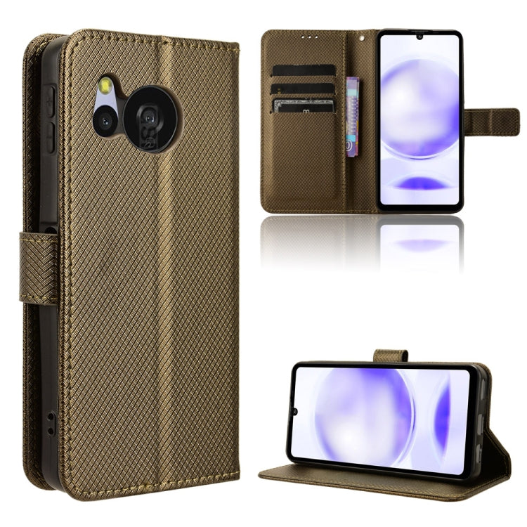 Custodia per telefono in pelle con trama a diamante, For Sharp Aquos R9, For Sharp Aquos Sense8, For Sharp Aquos R8 Pro / Leica Leitz Phone 3, For Sharp Aquos R8