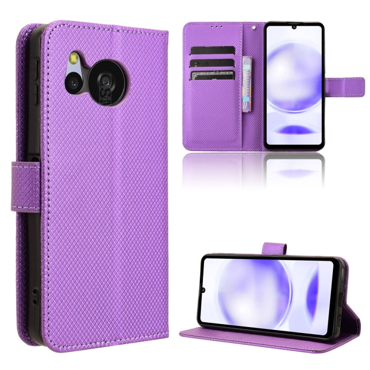 Custodia per telefono in pelle con trama a diamante, For Sharp Aquos R9, For Sharp Aquos Sense8, For Sharp Aquos R8 Pro / Leica Leitz Phone 3, For Sharp Aquos R8