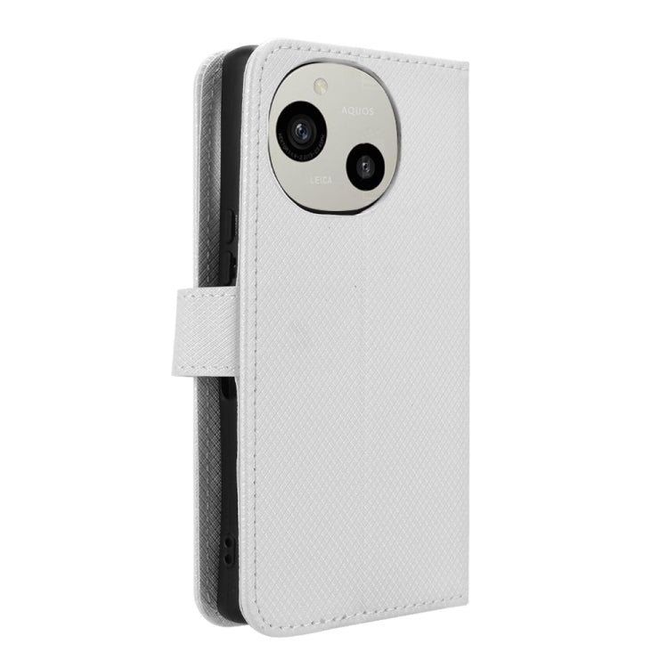 Custodia per telefono in pelle con trama a diamante, For Sharp Aquos R9, For Sharp Aquos Sense8, For Sharp Aquos R8 Pro / Leica Leitz Phone 3, For Sharp Aquos R8