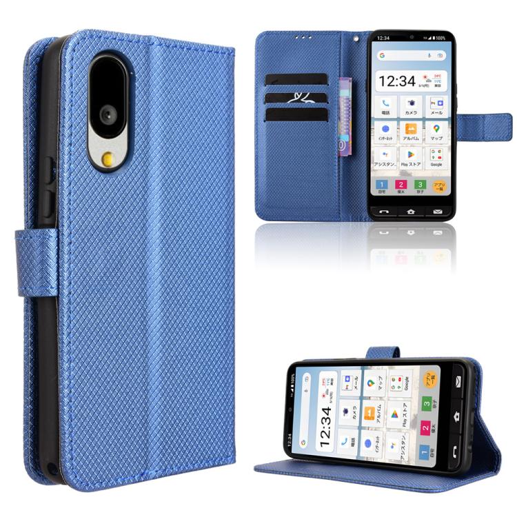 Custodia per telefono in pelle con trama a diamante, For Sharp Basio Active3, For Sharp Aquos Sense9, For Sharp Aquos R9 Pro, For Sharp Aquos wish4