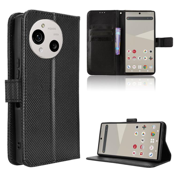 Custodia per telefono in pelle con trama a diamante, For Sharp Aquos R11, For Sharp Aquos Sense10, For Sharp Aquos R10, For Sharp Aquos wish5
