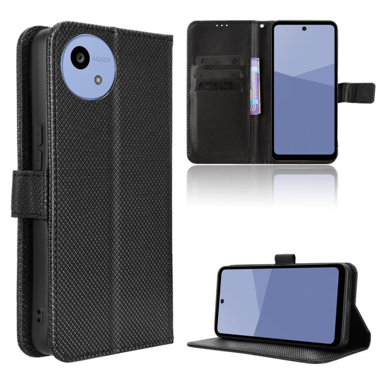 Custodia per telefono in pelle con trama a diamante, For Sharp Aquos R11, For Sharp Aquos Sense10, For Sharp Aquos R10, For Sharp Aquos wish5