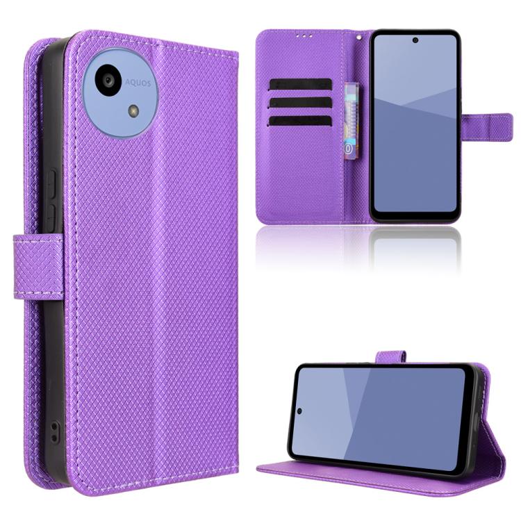 Custodia per telefono in pelle con trama a diamante, For Sharp Aquos R11, For Sharp Aquos Sense10, For Sharp Aquos R10, For Sharp Aquos wish5