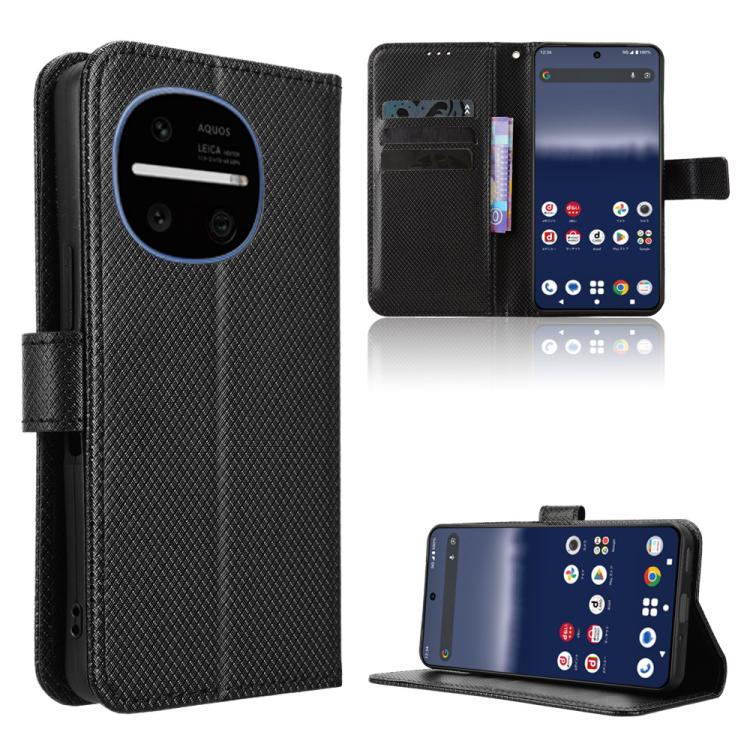 Custodia per telefono in pelle con trama a diamante, For Sharp Aquos R11, For Sharp Aquos Sense10, For Sharp Aquos R10, For Sharp Aquos wish5