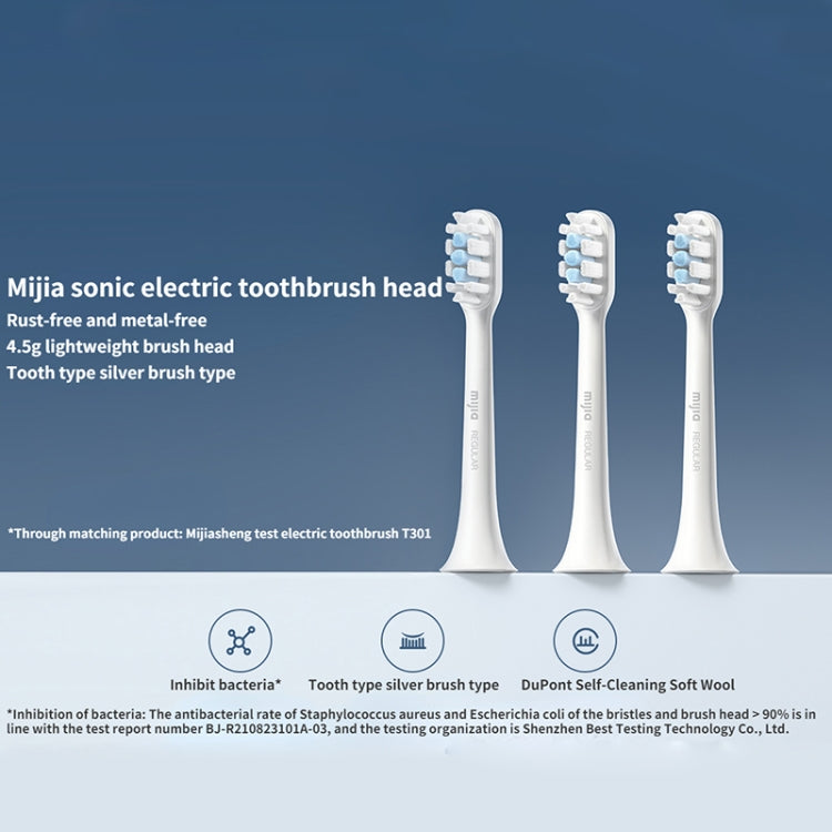 Originale Xiaomi Mijia 3 pezzi testina tipo standard per spazzolino elettrico sonico T301 / T302, T301 & T302 Brush (White), T301 & T302 Brush (Black)