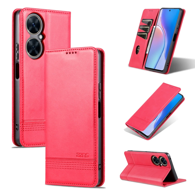 AZNS Custodia per telefono in pelle a conchiglia con struttura in vitello magnetico, For Huawei Mate 60 Pro, For Huawei Enjoy 60 Pro, For Huawei Maimang 20, For Huawei Enjoy 60X