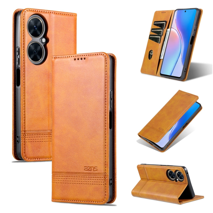 AZNS Custodia per telefono in pelle a conchiglia con struttura in vitello magnetico, For Huawei Mate 60 Pro, For Huawei Enjoy 60 Pro, For Huawei Maimang 20, For Huawei Enjoy 60X