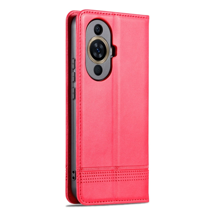 AZNS Custodia per telefono in pelle a conchiglia con struttura in vitello magnetico, For Huawei Nova 11 Pro, For Huawei Nova 11