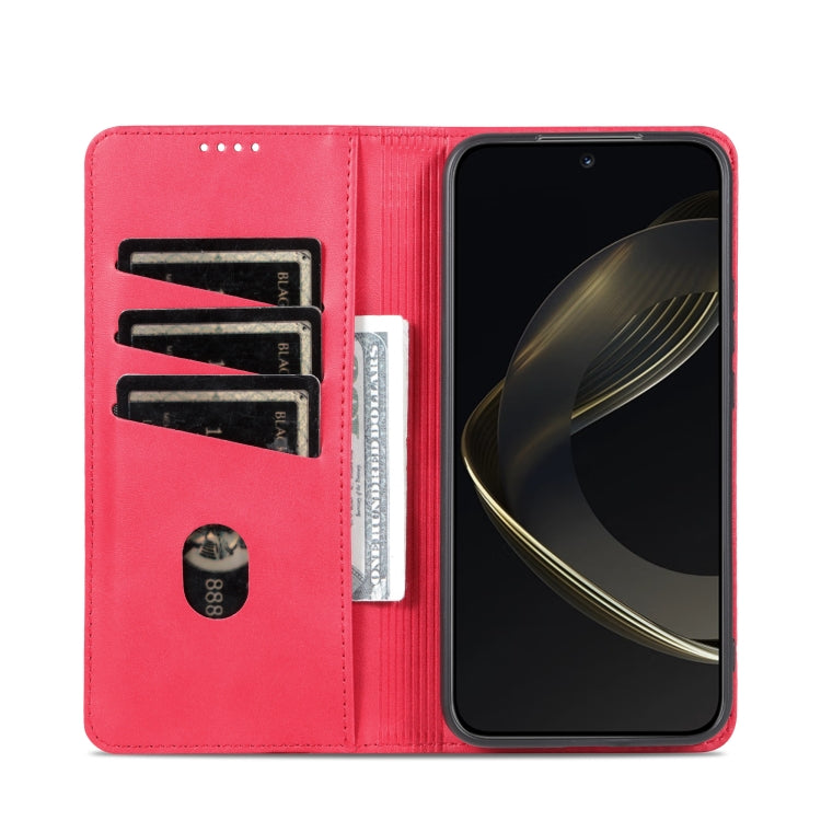 AZNS Custodia per telefono in pelle a conchiglia con struttura in vitello magnetico, For Huawei Nova 11 Pro, For Huawei Nova 11
