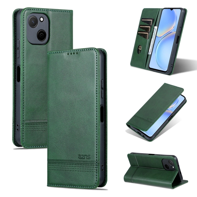 AZNS Custodia per telefono in pelle a conchiglia con struttura in vitello magnetico, For Huawei nova 12 Pro, For Huawei nova 12, For Huawei Maimang A20, For Huawei Mate 60