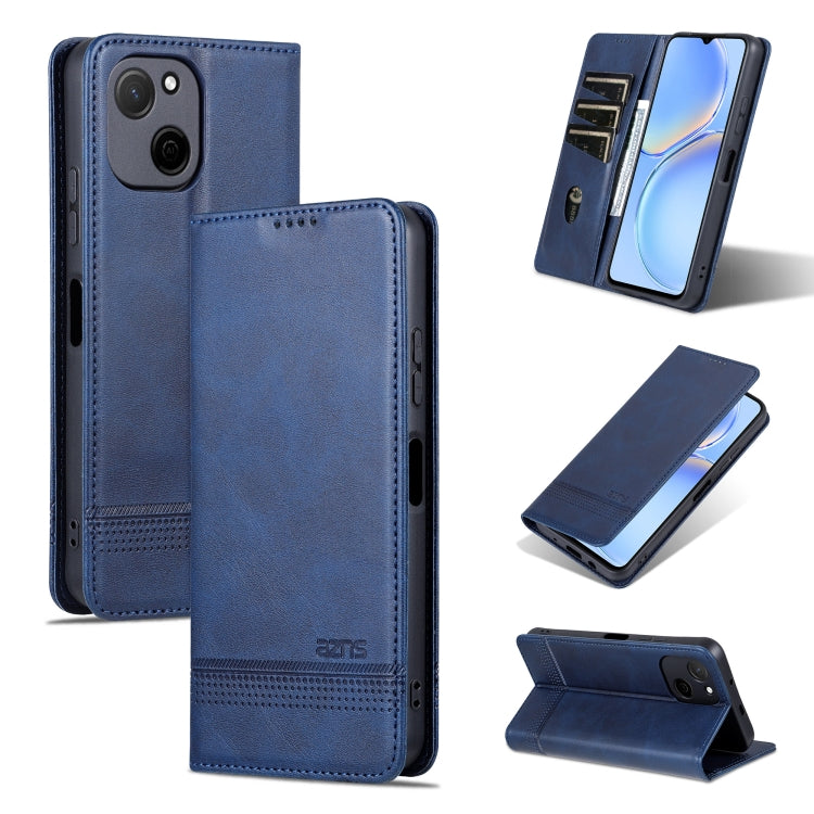 AZNS Custodia per telefono in pelle a conchiglia con struttura in vitello magnetico, For Huawei nova 12 Pro, For Huawei nova 12, For Huawei Maimang A20, For Huawei Mate 60