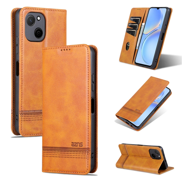 AZNS Custodia per telefono in pelle a conchiglia con struttura in vitello magnetico, For Huawei nova 12 Pro, For Huawei nova 12, For Huawei Maimang A20, For Huawei Mate 60