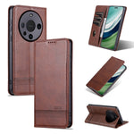 AZNS Custodia per telefono in pelle a conchiglia con struttura in vitello magnetico, For Huawei nova 12 Pro, For Huawei nova 12, For Huawei Maimang A20, For Huawei Mate 60