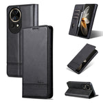 AZNS Custodia per telefono in pelle a conchiglia con struttura in vitello magnetico, For Huawei nova 12 Pro, For Huawei nova 12, For Huawei Maimang A20, For Huawei Mate 60