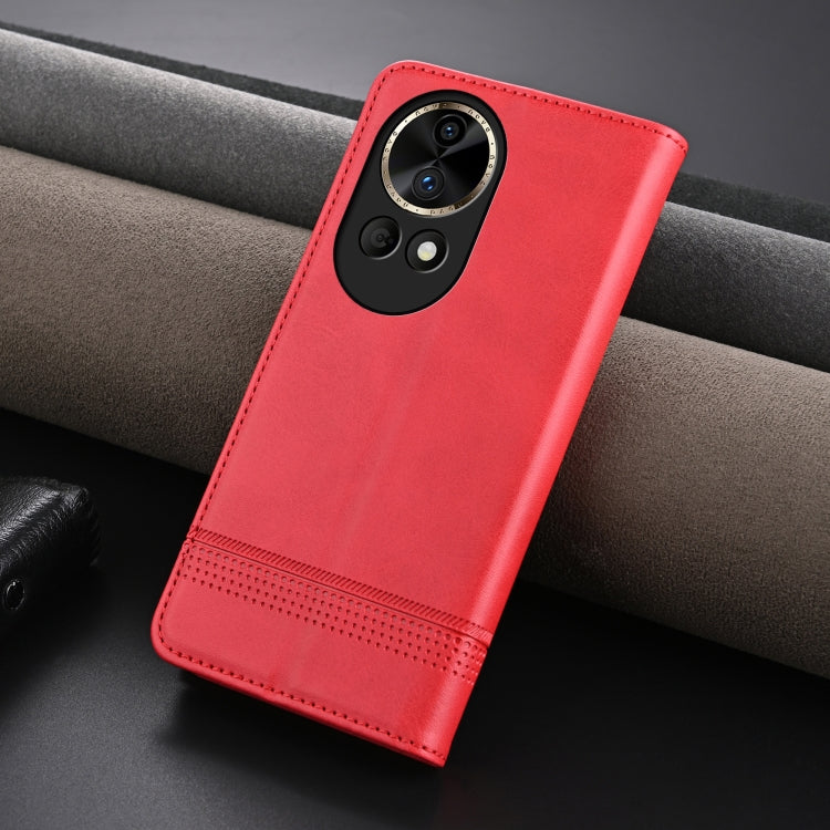 AZNS Custodia per telefono in pelle a conchiglia con struttura in vitello magnetico, For Huawei nova 12 Pro, For Huawei nova 12, For Huawei Maimang A20, For Huawei Mate 60