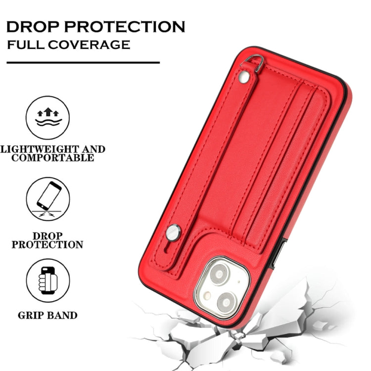 Custodia per telefono in pelle antiurto con cinturino da polso, For iPhone 14, For iPhone 15 Pro Max, For iPhone 14 Plus, For iPhone 15 Pro