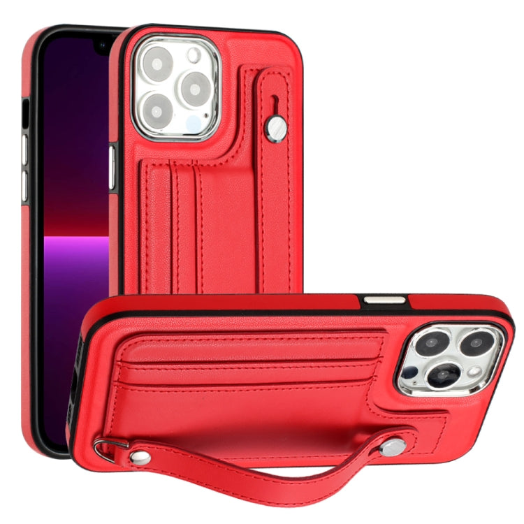 Custodia per telefono in pelle antiurto con cinturino da polso, For iPhone 14 Pro, For iPhone 15 Plus, For iPhone 14 Pro Max, For iPhone 15