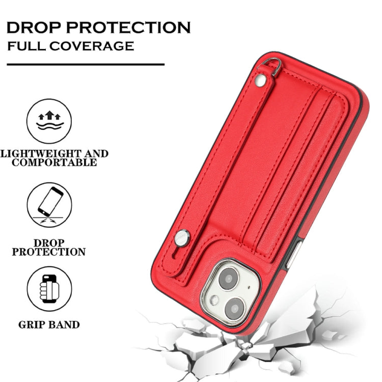 Custodia per telefono in pelle antiurto con cinturino da polso, For iPhone 13, For iPhone 13 Pro, For iPhone 13 Pro Max, For iPhone 12 / 12 Pro