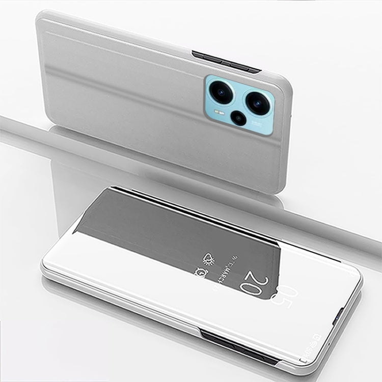 Custodia per telefono in pelle flip con cavalletto placcato a specchio, For Xiaomi Poco F5, For Xiaomi Poco F5 Pro