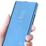 Custodia per telefono in pelle flip con cavalletto placcato a specchio, For Xiaomi Poco F5, For Xiaomi Poco F5 Pro