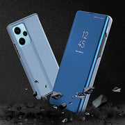 Custodia per telefono in pelle flip con cavalletto placcato a specchio, For Xiaomi Poco F5, For Xiaomi Poco F5 Pro