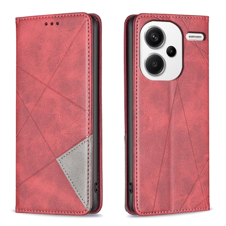 Custodia per telefono in pelle magnetica con trama a rombo, For Xiaomi Redmi Note 13 Pro+ 5G, For Xiaomi Redmi Note 13 Pro 5G, For Xiaomi 13T / 13T Pro / Redmi K60 Ultra, For Xiaomi Redmi K70 / K70 Pro