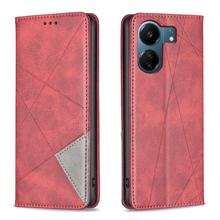 Custodia portafoglio in pelle con trama a rombo per Xiaomi Redmi