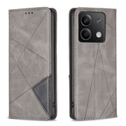 Custodia per telefono in pelle magnetica con trama a rombo, For Xiaomi Redmi Note 13 4G Global, For Xiaomi Redmi K70E, For Xiaomi Redmi Note 13, For Xiaomi Redmi 13C
