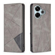 Custodia per telefono in pelle magnetica con trama a rombo, For Xiaomi Poco M6 4G / Redmi 13 4G, For Xiaomi Redmi Note 13 Pro 4G Global, For Xiaomi Poco M6 Pro 4G, For Xiaomi Redmi A3