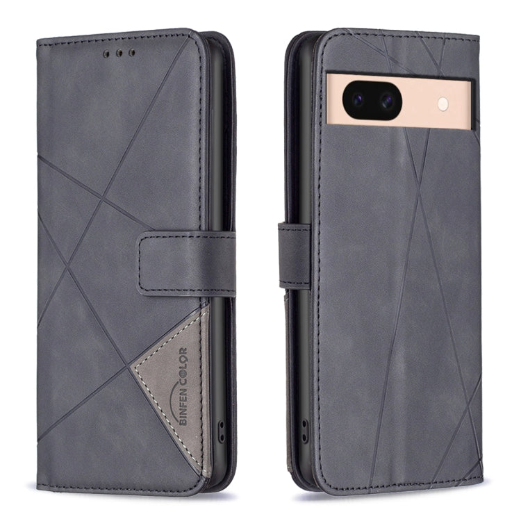 Custodia per telefono in pelle con struttura a rombo con fibbia magnetica, For Google Pixel 9, For Google Pixel 8a, For Google Pixel 8 Pro, For Google Pixel 8