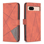 Custodia per telefono in pelle con struttura a rombo con fibbia magnetica, For Google Pixel 9, For Google Pixel 8a, For Google Pixel 8 Pro, For Google Pixel 8
