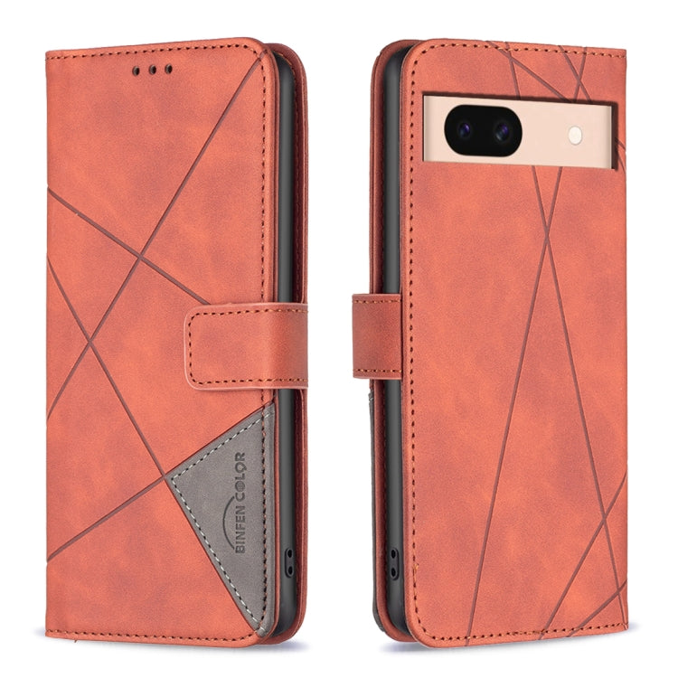 Custodia per telefono in pelle con struttura a rombo con fibbia magnetica, For Google Pixel 9, For Google Pixel 8a, For Google Pixel 8 Pro, For Google Pixel 8