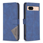 Custodia per telefono in pelle con struttura a rombo con fibbia magnetica, For Google Pixel 9, For Google Pixel 8a, For Google Pixel 8 Pro, For Google Pixel 8