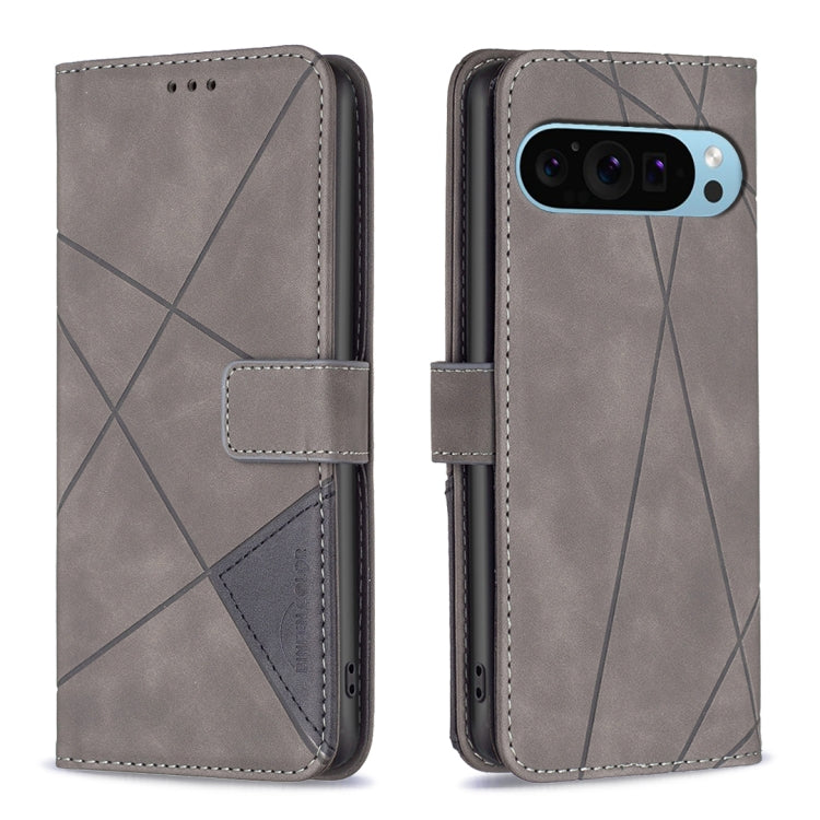 Custodia per telefono in pelle con struttura a rombo con fibbia magnetica, For Google Pixel 9, For Google Pixel 8a, For Google Pixel 8 Pro, For Google Pixel 8