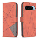 Custodia per telefono in pelle con struttura a rombo con fibbia magnetica, For Google Pixel 9, For Google Pixel 8a, For Google Pixel 8 Pro, For Google Pixel 8