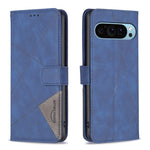 Custodia per telefono in pelle con struttura a rombo con fibbia magnetica, For Google Pixel 9, For Google Pixel 8a, For Google Pixel 8 Pro, For Google Pixel 8
