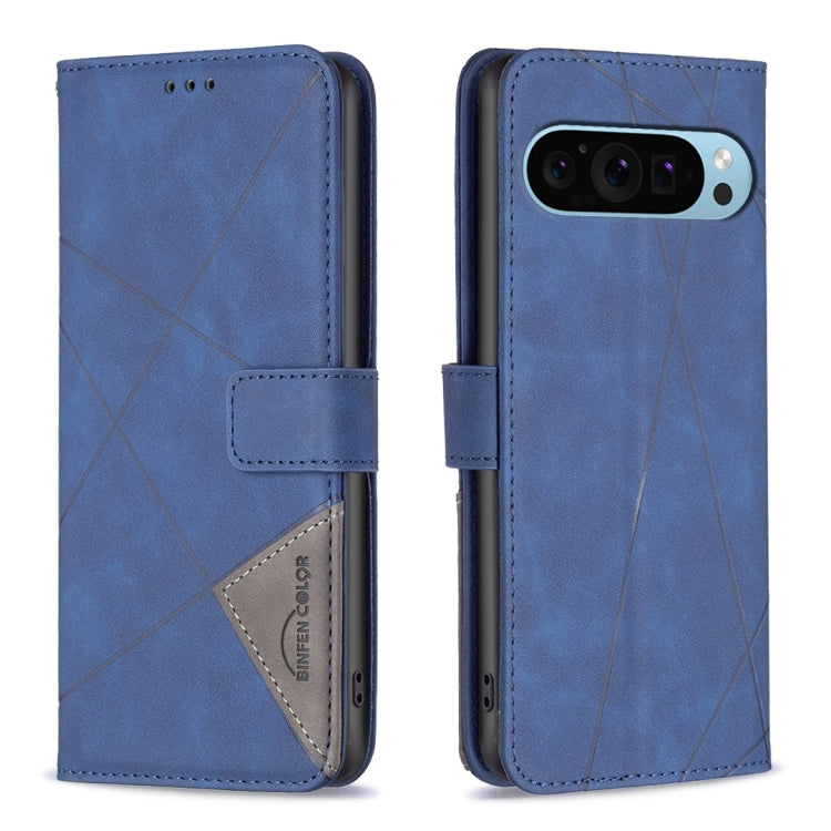 Custodia per telefono in pelle con struttura a rombo con fibbia magnetica, For Google Pixel 9, For Google Pixel 8a, For Google Pixel 8 Pro, For Google Pixel 8