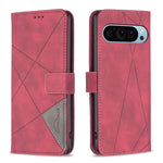 Custodia per telefono in pelle con struttura a rombo con fibbia magnetica, For Google Pixel 9, For Google Pixel 8a, For Google Pixel 8 Pro, For Google Pixel 8