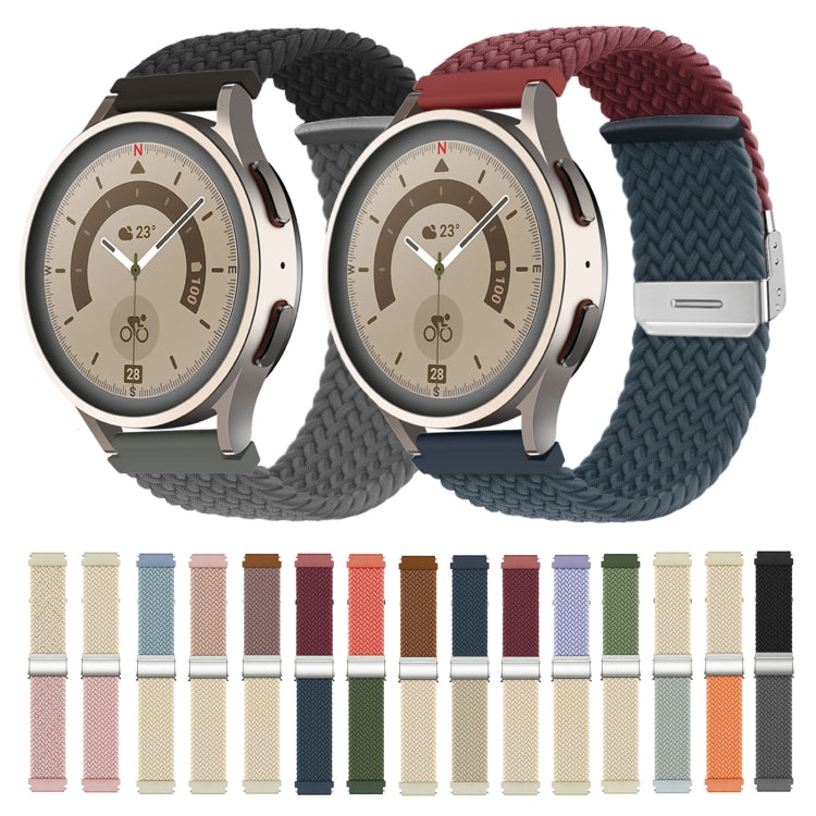 Cinturino per orologio in nylon intrecciato con fibbia, 20mm
