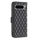 Custodia per telefono a conchiglia in pelle con portafoglio Diamond Lattice, For Google Pixel 8 Pro, For Google Pixel 8