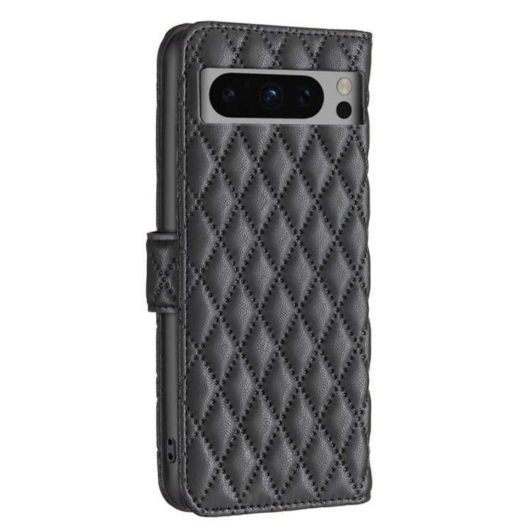 Custodia per telefono a conchiglia in pelle con portafoglio Diamond Lattice, For Google Pixel 8 Pro, For Google Pixel 8