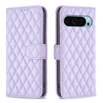 Custodia per telefono a conchiglia in pelle con portafoglio Diamond Lattice, For Google Pixel 11 / 11 Pro, For Google Pixel 9 Pro, For Google Pixel 9, For Google Pixel 8a