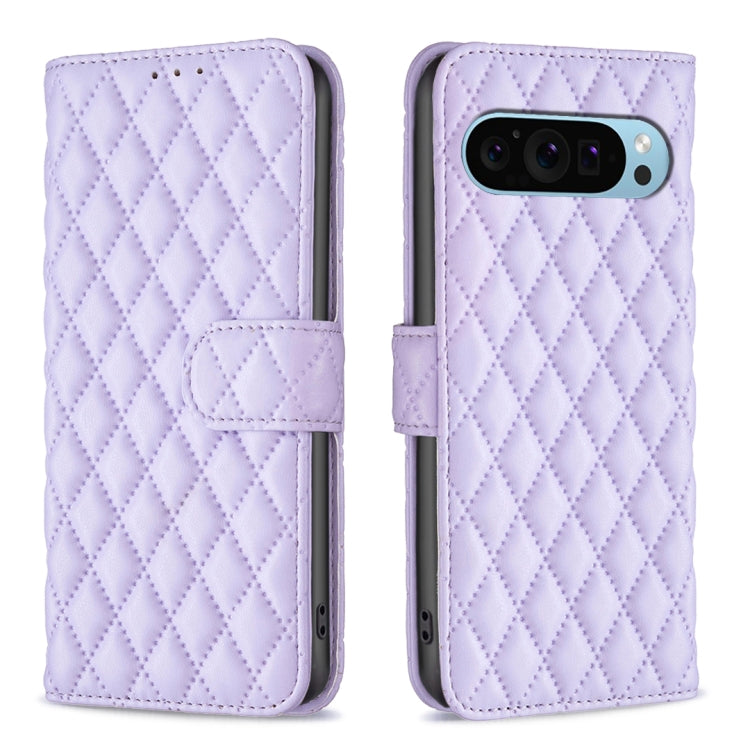Custodia per telefono a conchiglia in pelle con portafoglio Diamond Lattice, For Google Pixel 11 / 11 Pro, For Google Pixel 9 Pro, For Google Pixel 9, For Google Pixel 8a