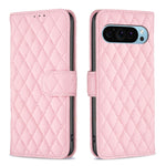 Custodia per telefono a conchiglia in pelle con portafoglio Diamond Lattice, For Google Pixel 11 / 11 Pro, For Google Pixel 9 Pro, For Google Pixel 9, For Google Pixel 8a