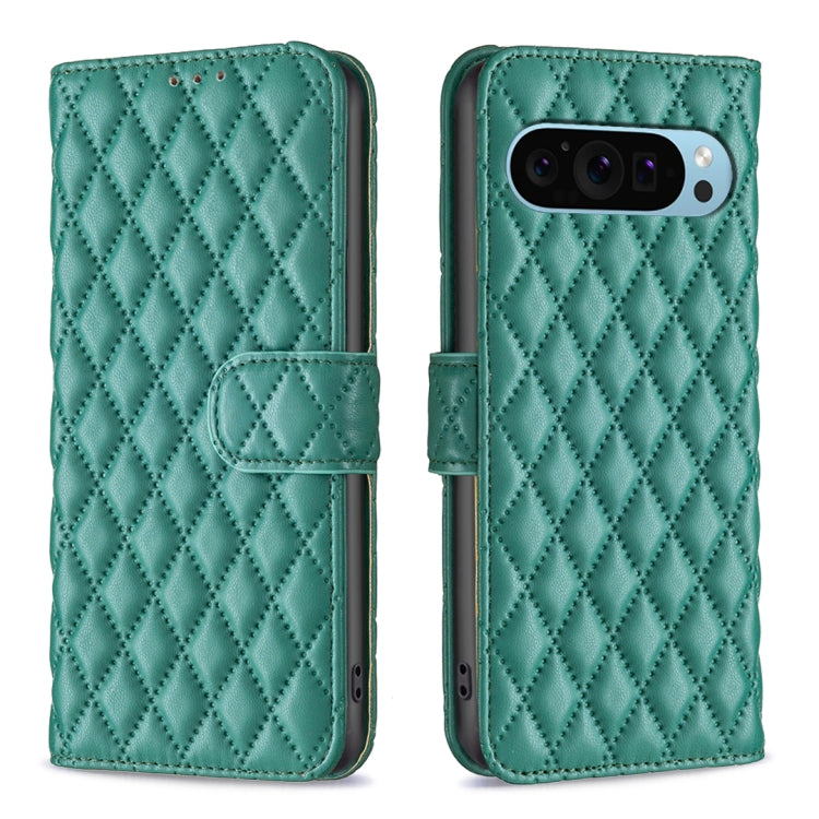 Custodia per telefono a conchiglia in pelle con portafoglio Diamond Lattice, For Google Pixel 11 / 11 Pro, For Google Pixel 9 Pro, For Google Pixel 9, For Google Pixel 8a
