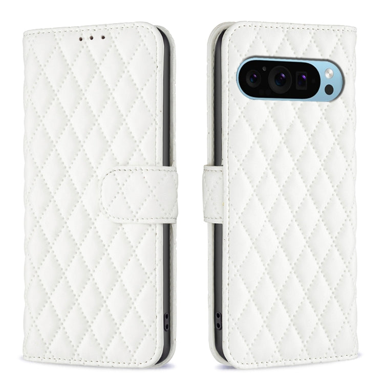 Custodia per telefono a conchiglia in pelle con portafoglio Diamond Lattice, For Google Pixel 11 / 11 Pro, For Google Pixel 9 Pro, For Google Pixel 9, For Google Pixel 8a
