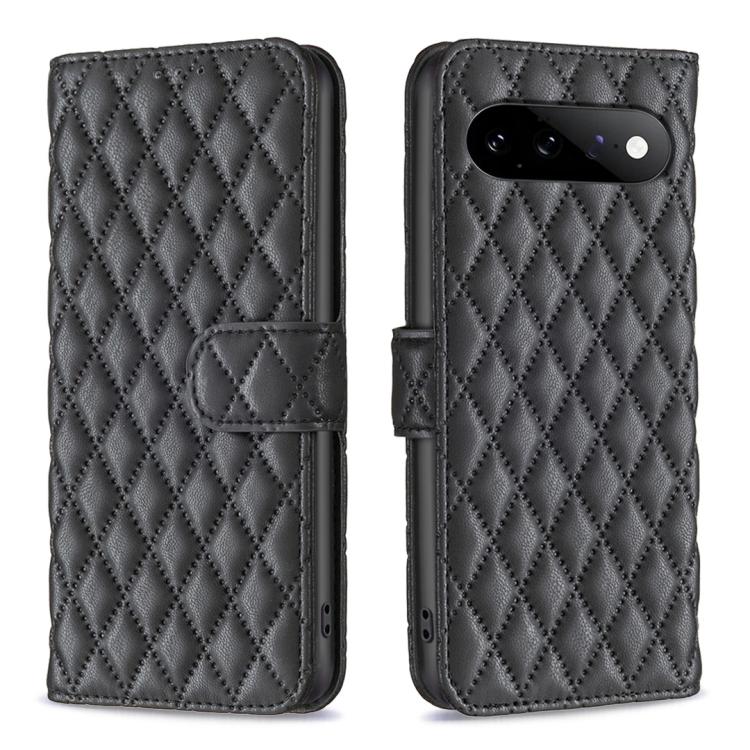 Custodia per telefono a conchiglia in pelle con portafoglio Diamond Lattice, For Google Pixel 11 / 11 Pro, For Google Pixel 9 Pro, For Google Pixel 9, For Google Pixel 8a